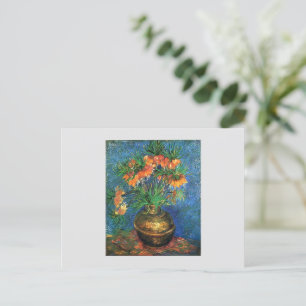 Van Gogh Fritillaries in een kopervaas Feestdagenkaart