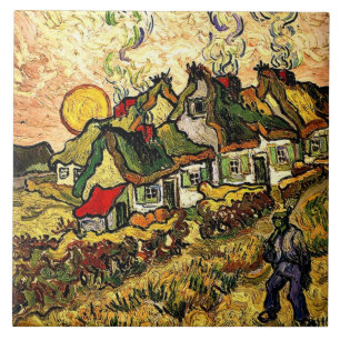 Van Gogh: Gedekte hutten in de zonneschijn Tegeltje