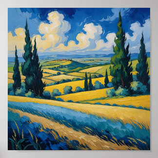 Van Gogh Geïnspireerd Landschap Poster