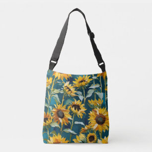 Van Gogh geïnspireerd zonnebloemen portemonnee Crossbody Tas