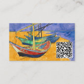 Van Gogh - Gevist boten op strand - QR-code Visitekaartje (Voorkant)