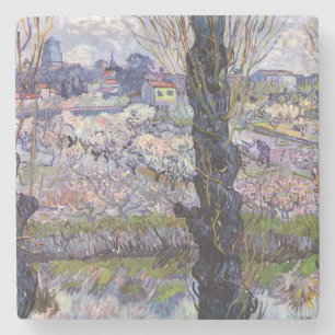 Van Gogh Gezicht Arles Bloeiende Tuin Stenen Onderzetter