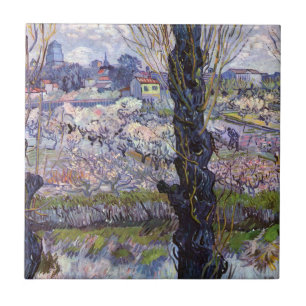 Van Gogh Gezicht op Arles Bloeiende Tuin Tegeltje