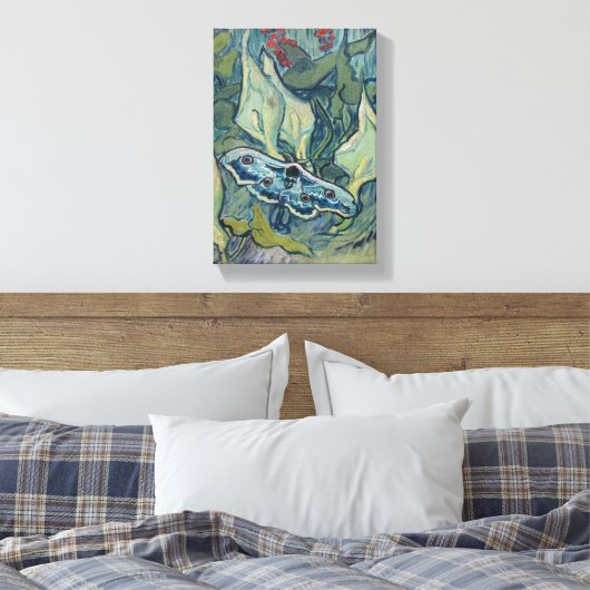 Van Gogh  Great Peacock Moth Canvas Afdruk (Insitu (Slaapkamer))