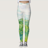 Van Gogh Groene Tarwevelden Auvers. impressionist Leggings (Voorkant)