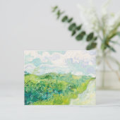 Van Gogh. Groene Wheat Fields auvers. Impressionis Briefkaart (Staand voorkant)