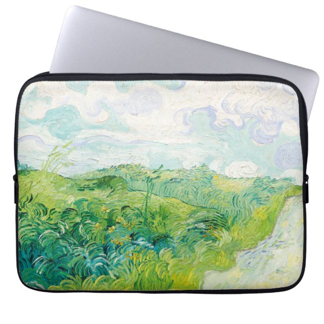 Van Gogh. Groene Wheat Fields auvers. Impressionis Laptop Sleeve (Voorkant)