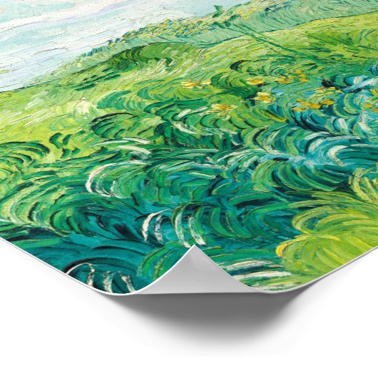 Van Gogh. Groene Wheat Fields auvers. Impressionis Poster (Hoek)