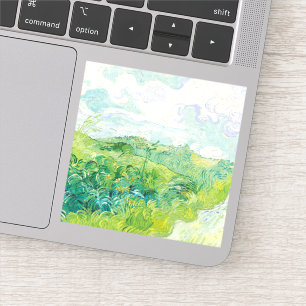 Van Gogh. Groene Wheat Fields auvers. Impressionis Sticker