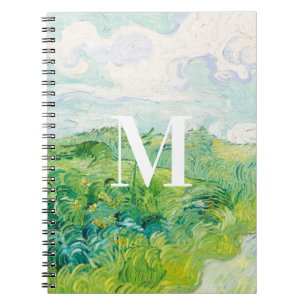 Van Gogh. Groene Wheat Fields, Auvers. Monogram Notitieboek