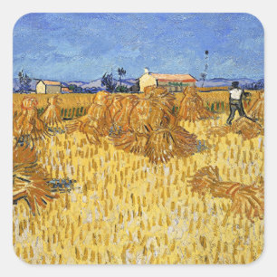 Van Gogh - Havest in de Provence Vierkante Sticker