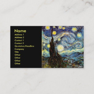 Van Gogh het Fijne Art. van de Sterrennacht Visitekaartje