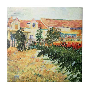 Van Gogh - Huis met Zonnebloemen Tegeltje