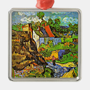 Van Gogh - Huizen in Auvers, beroemd schilderij, Metalen Ornament