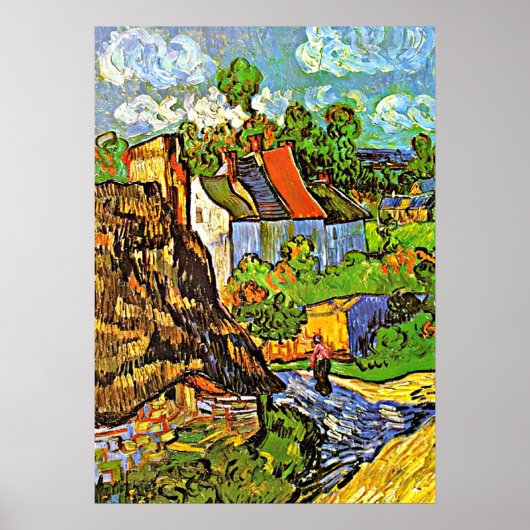 Van Gogh - Huizen in Auvers Poster (Voorkant)