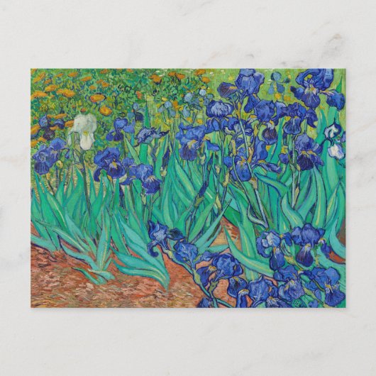 Van Gogh Iopen. Blauwe florale impressionisme Briefkaart (Voorkant)