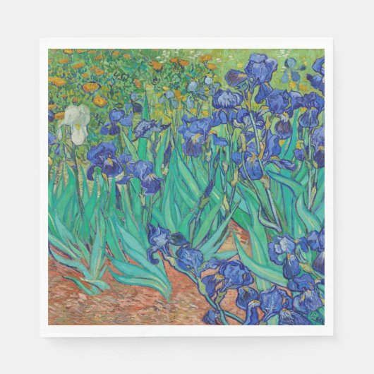 Van Gogh Iopen. Blauwe florale  impressionisme Servet (Voorkant)