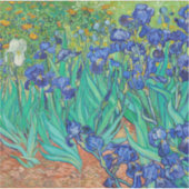 Van Gogh Iopen. Blauwe florale  impressionisme Sticker (Voorkant)