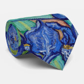 Van Gogh Iopen. Blauwe florale  impressionisme Stropdas (Opgerold)