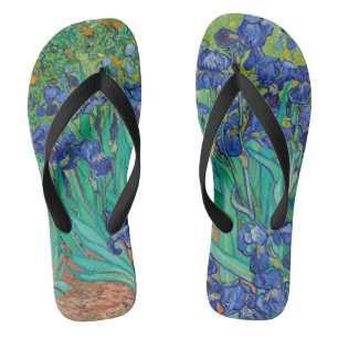 Van Gogh Iopen. Blauwe florale  impressionisme Teenslippers
