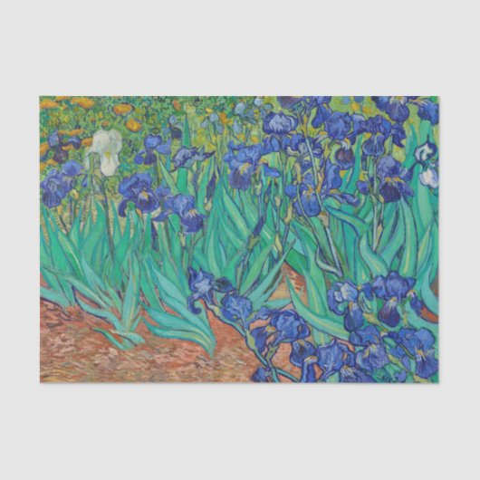 Van Gogh Iopen. Blauwe florale impressionisme Tissuepapier (Voorkant)