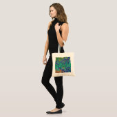 Van Gogh Iopen. Blauwe florale impressionisme Tote Bag (Voorkant (model))