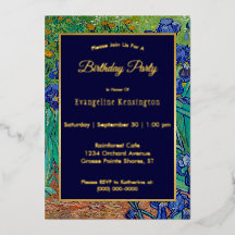 Van Gogh Iopen Floral Painting Birthday Gold