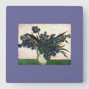 Van Gogh Iris Lavendar Vierkante Klok