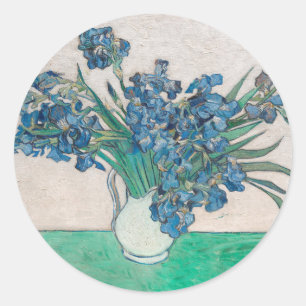 Van Gogh Iris Vaas Schilderij Impressionisme Ronde Sticker