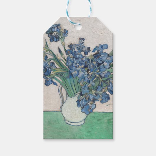 Van Gogh Iris Vase Schilderend Impressionisme Cadeaulabel (Voorkant)