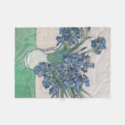 Van Gogh Iris Vase Schilderend Impressionisme Fleece Deken (Voorkant (Horizontaal))