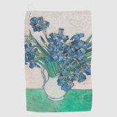Van Gogh Iris Vase Schilderend Impressionisme Golfhanddoek (Voorkant)
