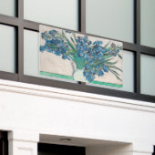 Van Gogh Iris Vase Schilderend Impressionisme Spandoek (Buitenkant Gebouw)