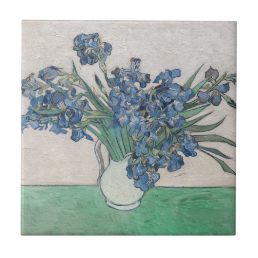 Van Gogh Iris Vase Schilderend Impressionisme Tegeltje (Voorkant)