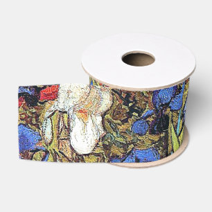 Van Gogh Irise Floral Flowers Grosgrain Ribbon Lint