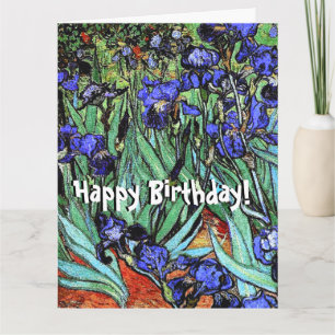 Van Gogh Irise Flowers Floral Big Birthday Card Kaart