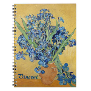Van Gogh Irise Vase Blue Flowers Bouquet Fine Art Notitieboek