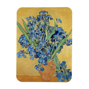 Van Gogh Irise Vase Gold Wall Blue Flowers Art Magneet