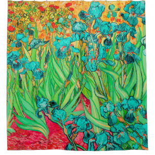 Van Gogh Irises/Blauwgroen/St. Remy Douchegordijn