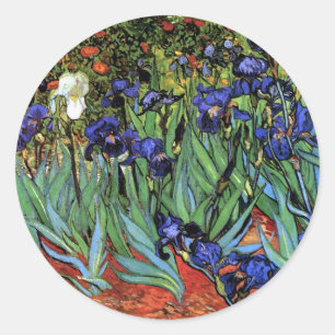 Van Gogh Irises (F608)  Fine Art Ronde Sticker
