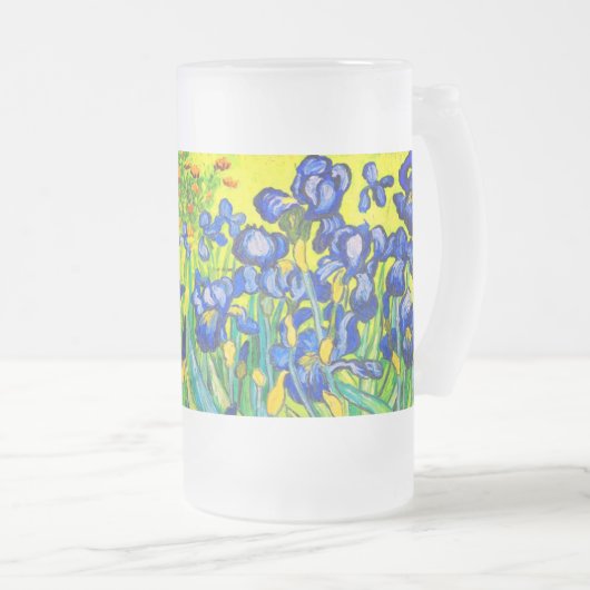 Van Gogh Irises Matglas Bierpul (Voorkant rechts)