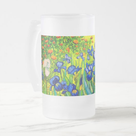Van Gogh Irises Matglas Bierpul (Voorkant links)