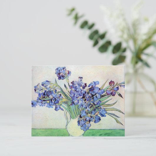 Van Gogh Irises met Vase,  sparen de Datum Aankondigingskaart (Staand voorkant)