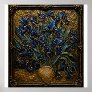 Van Gogh Irises Reliëf Kunstprint Museum Geïnspi Poster