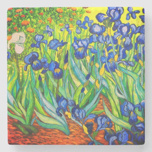 Van Gogh Irises Stenen Onderzetter (Voorkant)