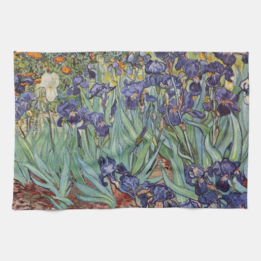 Van Gogh Irissen Impressionistisch Schilderij Theedoek (Horizontaal)