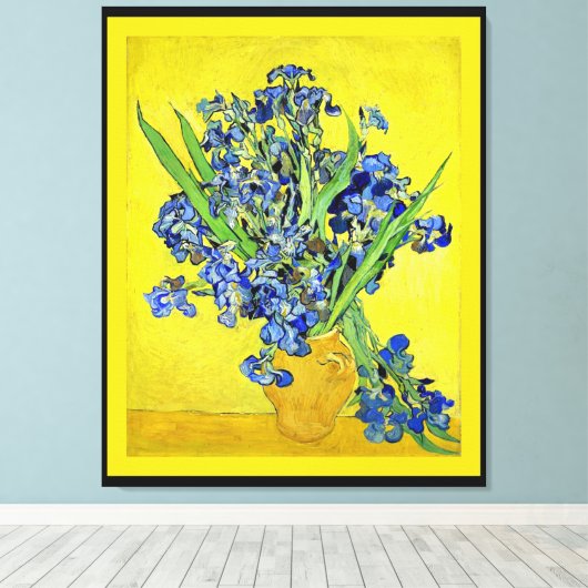 Van Gogh - Irissen ingelijst Canvas Afdruk (Insitu (Houten vloer))