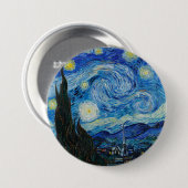 Van Gogh is de Sterrennacht Ronde Button 7,6 Cm (Voorkant /achterkant)