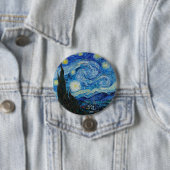 Van Gogh is de Sterrennacht Ronde Button 7,6 Cm (In situ)