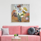 Van Gogh Japanse Vase met Rozen en annemonen Canvas Afdruk (Insitu (Woonkamer))